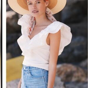 Anthropologie Sunday in Brooklyn whittle ruffle  top